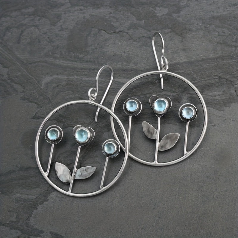 Creative Big Round Triple Flower Resin Earrings