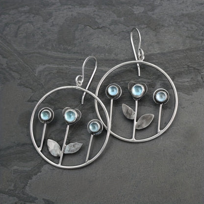 Creative Big Round Triple Flower Resin Earrings