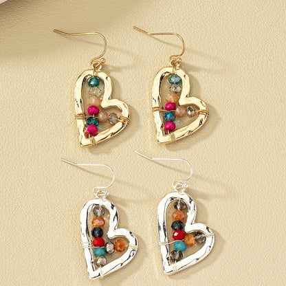 Women's Valentine's Day handmade love bead earrings, great gifts
