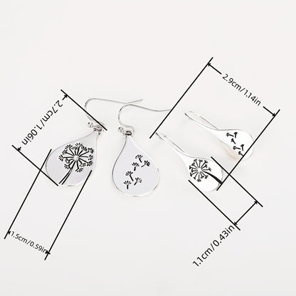 Exquisite Simple Retro 925 Silver Plated Dandelion Hanging Earrings Ladies Engagement Wedding Jewelry Personality Earrings