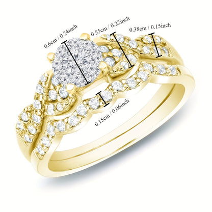 2-Pack Fashion Luxury Ladies Zirconia Ring Elegant Bridal Wedding Engagement Wedding Party Everyday Casual Wear Timeless Ring