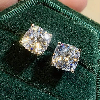 Elegant and simple style synthetic Zirconia stud earrings, suitable for women, April birthstone, copper bottom nickel plating, fashionable daily and holiday wear, Valentine's Day gift, suitable for all seasons