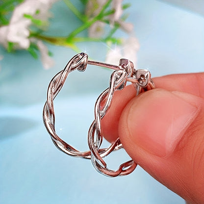 Creative Design Twisted 925 Silver Plated Women's Ring Earrings Bridal Wedding Accessories Valentine's Day Gifts Fashion Jewelry