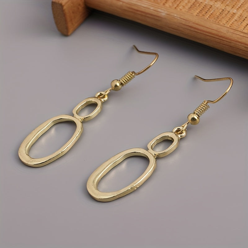 Simple saddle design hollow geometric gothic fashion pendant earrings, ladies earrings, personality earrings beautiful women earrings