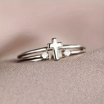 Stylish and simple zircon inlaid ring, suitable for women's daily leisure, parties and banquets, versatile ring jewelry