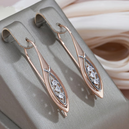 1 pair of gold long pendant earrings Women's silver luxury design bridal wedding jewelry suitable for pretend play