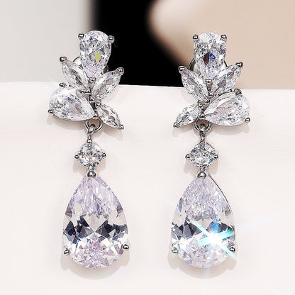 Fashion teardrop zircon earrings