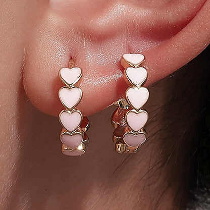 Elegant heart-shaped ring design earrings, copper jewelry, retro and elegant style, suitable for Women's dates