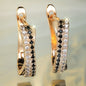 A pair of elegant and stylish colorful cross-ear buckles for Christmas luxury ladies ring earrings