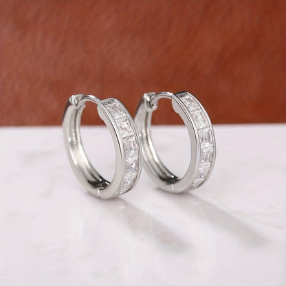 Simple zircon earrings, elegant and simple style, suitable for women's daily dating wear