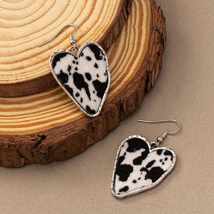 Red Irregular Heart Design Drop Earrings Elegant Bohemian Zinc Alloy Jewelry Fashion Women's Earrings