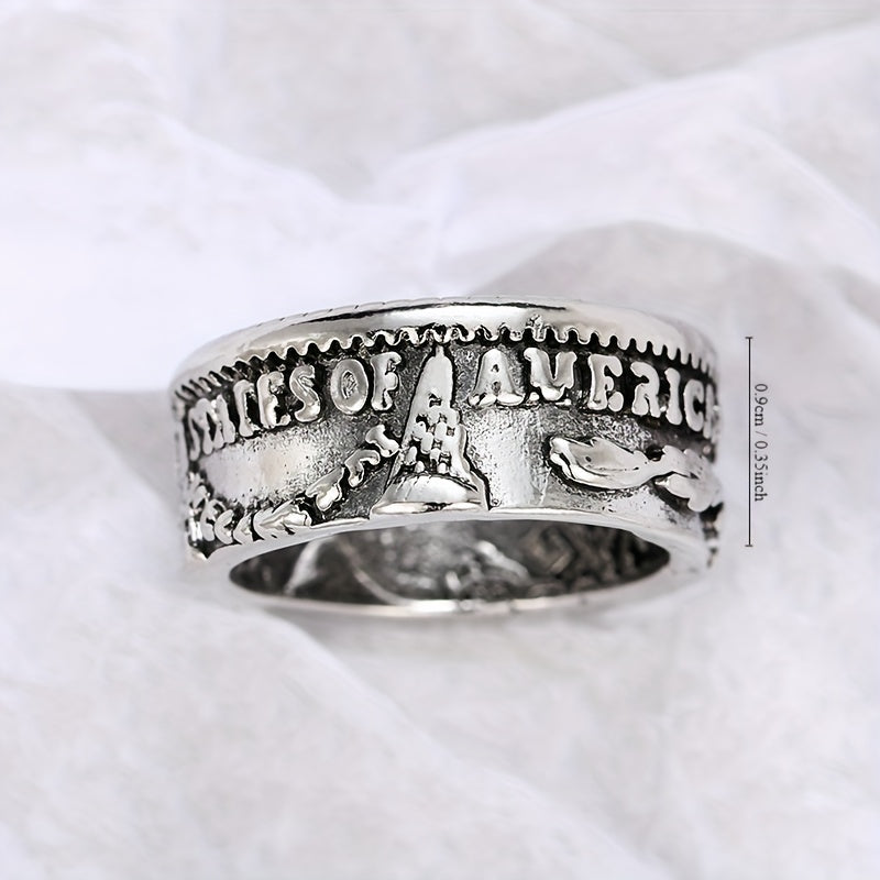Vintage Alloy Numeric Alphabet Ring,  Hip Hop Style, Party and Banquet Jewelry, Valentine's Day Gifts, Four Seasons Accessories
