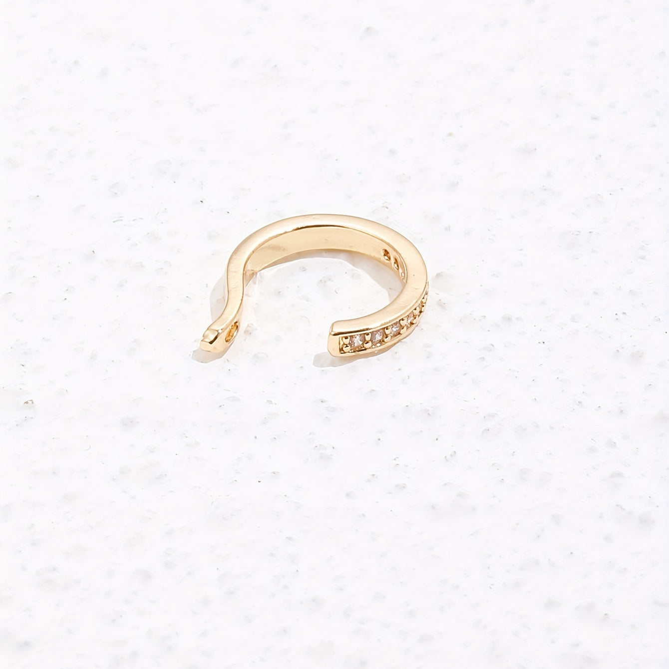 1 elegant 14K gold copper-plated earmuff with synthetic square crystal diamonds, simple and stylish design, suitable for women, daily and gift wear, Spring Festival accessories, four seasons jewelry