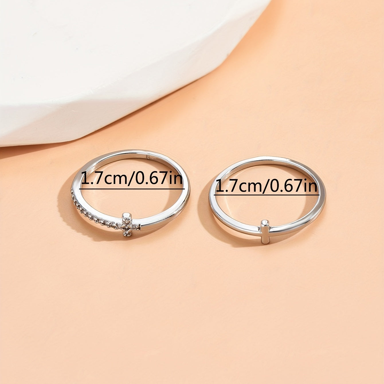 Double Cross Sparkle Synthetic Zirconia Ring Elegant Index Finger Jewelry Gift