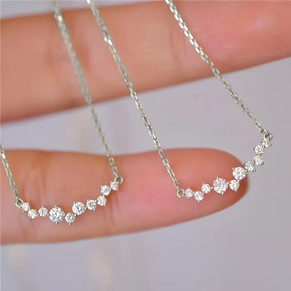 Elegant Ladies Cubic Zirconia Pendant Necklace - Perfect for Weddings and Engagements, April Birthstones, Copper Synthetic Gemstones