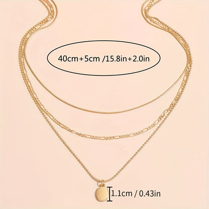 Ladies jewelry, vintage oval pendant, multi-layer sweater chain