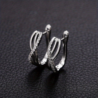 Romantic love knot silver plated ring drop earrings, Zirconia, wedding bridal earrings, ladies
