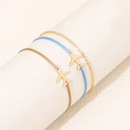 3-piece aircraft rope bracelet, adjustable couple wristband, stylish and minimalist style, suitable for parties and dates