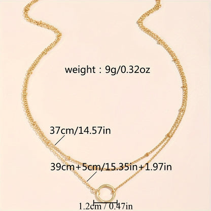 Delicate chain necklace with hollow round delicate adjustable neck chain, suitable for women