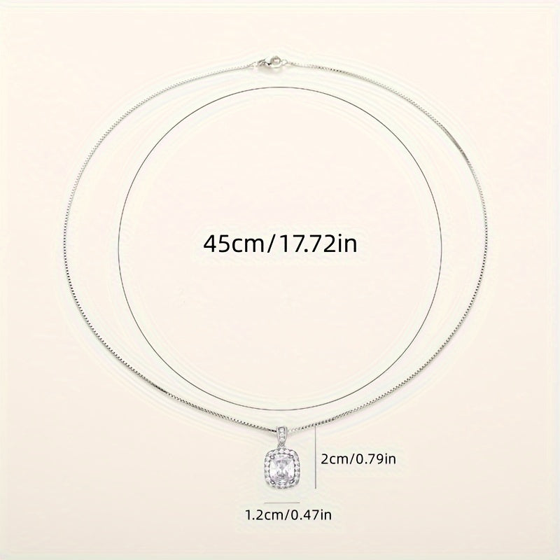 Delicate Silver Plated Faux Amethyst Pendant Necklace Ladies Bridal Wedding Party Jewelry Gift