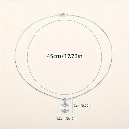 Delicate Silver Plated Faux Amethyst Pendant Necklace Ladies Bridal Wedding Party Jewelry Gift