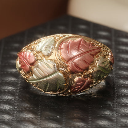 An antique bohemian 14K gold-plated copper ring with a unique design, handmade in three colors, suitable for daily wear and gift giving, unset, suitable for all seasons - Christmas Holiday Jewelry