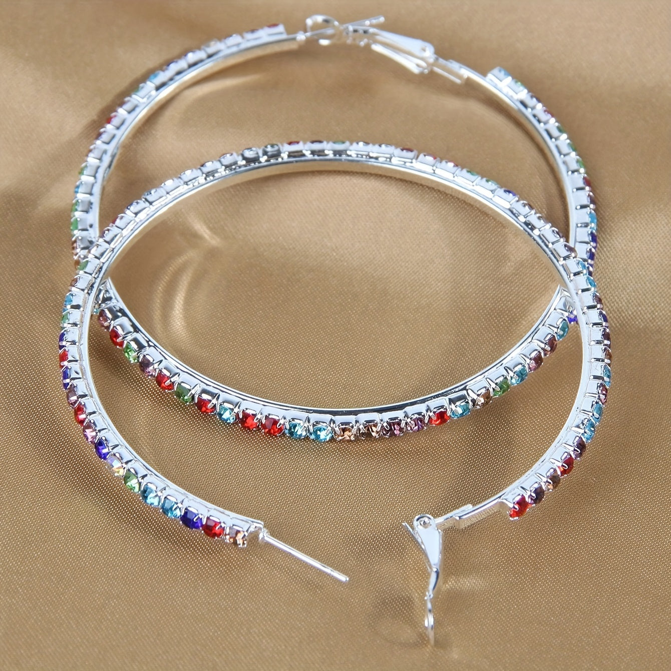 Exaggerated Bohemian Colored Round Earrings