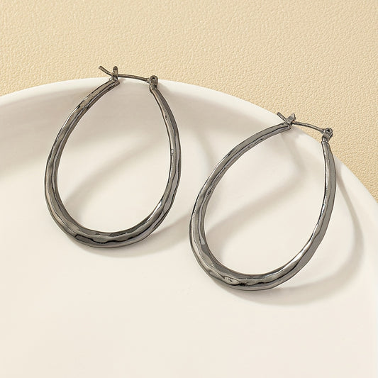 Silver Large U Geometric Loop Earrings Silver Plated Jewelry Banquet Party Holiday Decoration Ladies 1 Pair