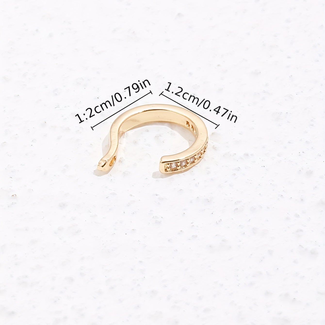 1 elegant 14K gold copper-plated earmuff with synthetic square crystal diamonds, simple and stylish design, suitable for women, daily and gift wear, Spring Festival accessories, four seasons jewelry