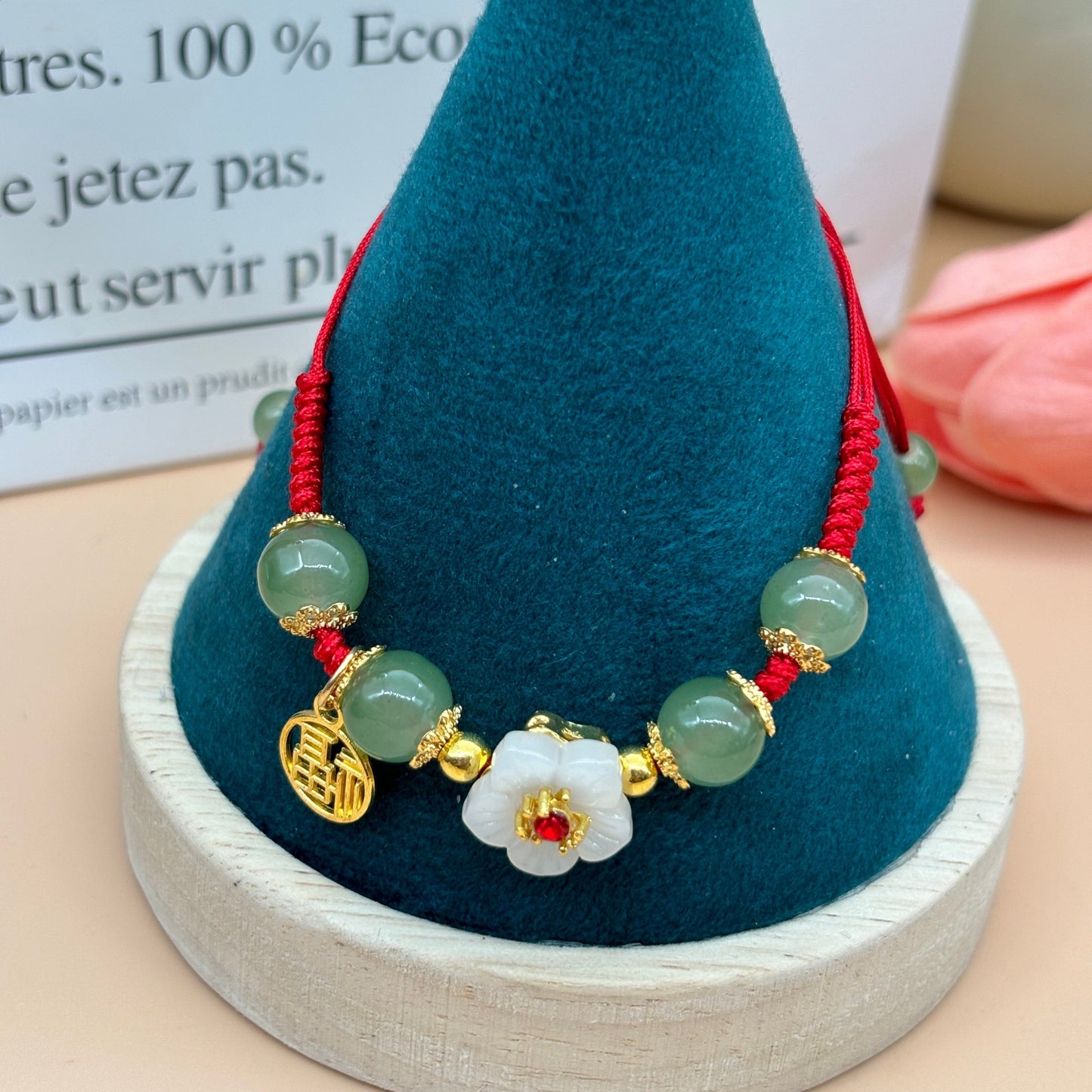 1-piece woven red rope Ruyi bracelet Women's Dragon Boat Festival phoenix flower bracelet small fresh begonia flower holiday gift for girlfriend