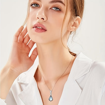 Jewel Pendant Necklace 925 Silver Plated Moonstone Necklace Women's Bridal Wedding Necklace Jewelry Gift