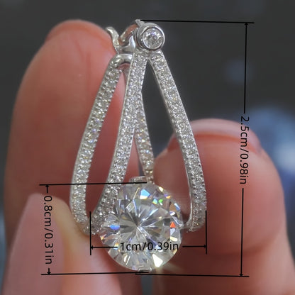 Stunning round white rhinestone earrings for women, perfect for weddings, engagements, Casual Attire and casual fashion jewelry