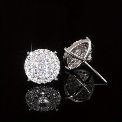 New Classic 925 Silver Plated Zirconia Earrings Women's Daily Casual Wedding Bridal Jewelry Gift