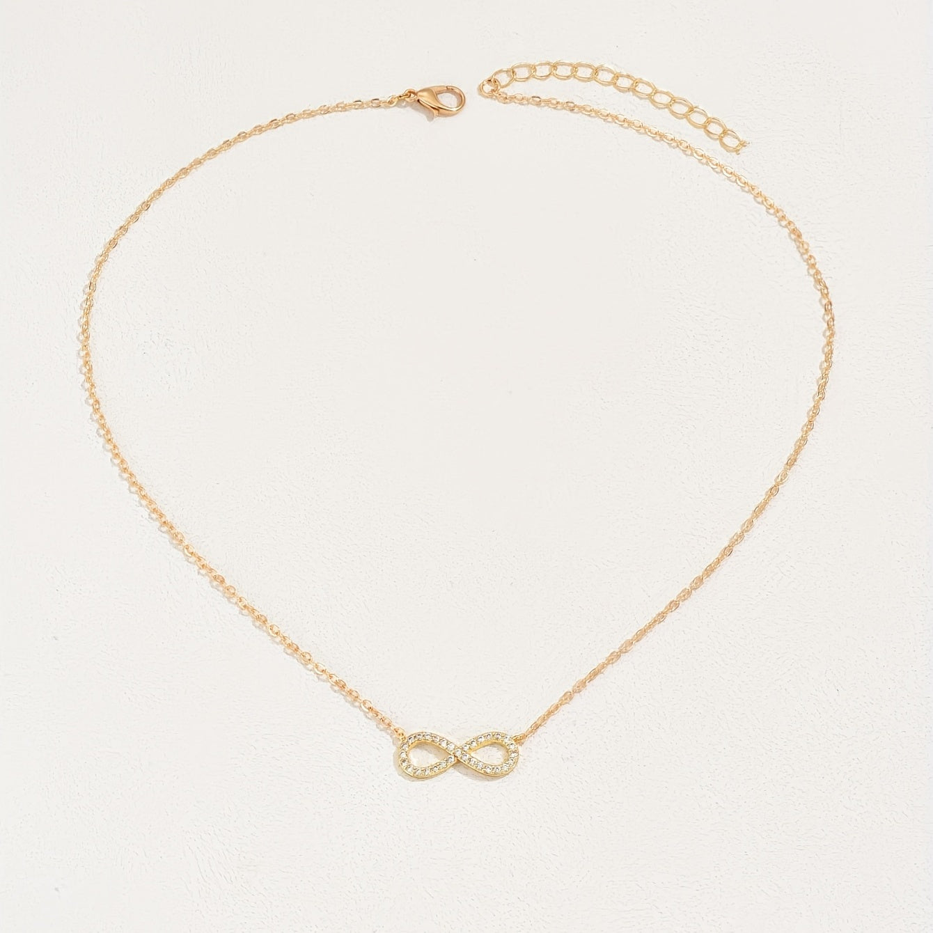 Exquisite Zirconia inlaid infinity symbol 8 letter pendant necklace Women's, holiday popular gift