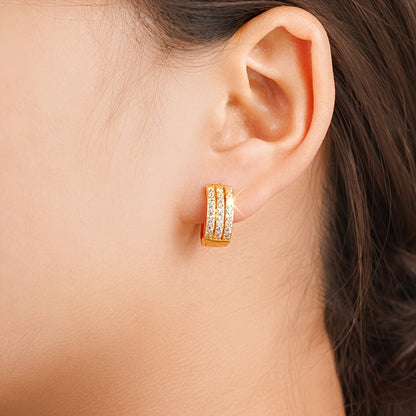 High-quality laying Zirconiaium ring stud earrings, suitable for Women's daily casual fashion accessories