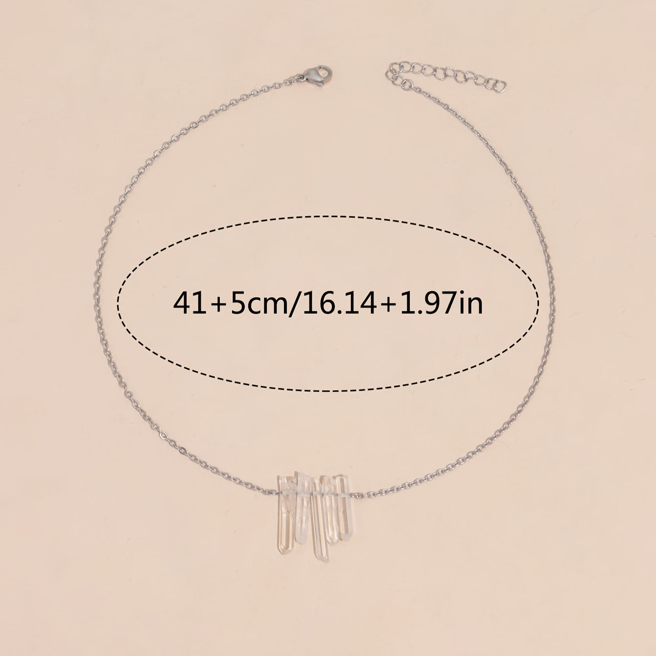 Women's daily accessories, simple natural irregular crystal pendant necklace (random quantity and size)