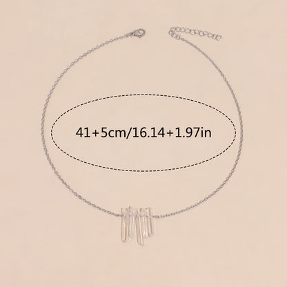 Women's daily accessories, simple natural irregular crystal pendant necklace (random quantity and size)