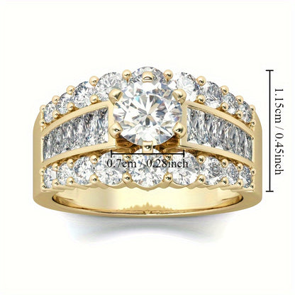 18K Gold Plated Micro Pave Zirconia Band Ring For Women Engagement Wedding Party Ring Jewelry