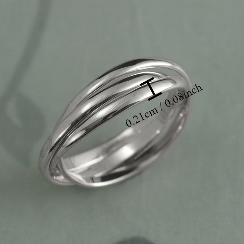 Stylish and innovative women's 3-ring stacking ring, casual daily wear, party ring, jewelry gift