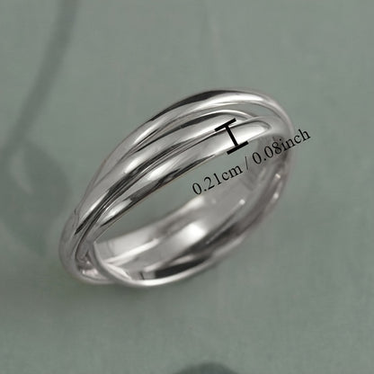 Stylish and innovative women's 3-ring stacking ring, casual daily wear, party ring, jewelry gift