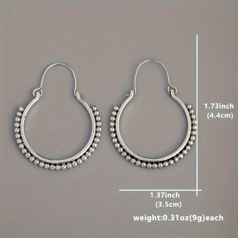 Silver Circle, Modern Circle, Tribal Circle, Tribal Jewelry, Unique Jewelry, Handmade Earrings, Gifts for Her