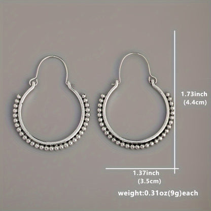 Silver Circle, Modern Circle, Tribal Circle, Tribal Jewelry, Unique Jewelry, Handmade Earrings, Gifts for Her