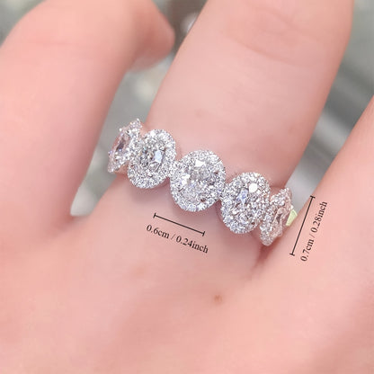 Fashion 5 stone zircon ring, suitable for female bride romantic engagement ring jewelry