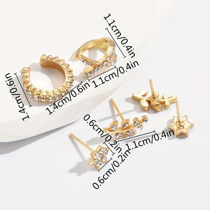 6-Piece Personalized Bohemian Crystal Mosaic Earrings Party Jewelry Gift