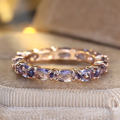 Stylish Purple Oval Synthetic Moissanite Ring - Ladies Modern Luxury Jewelry - The Perfect Gift for Parties