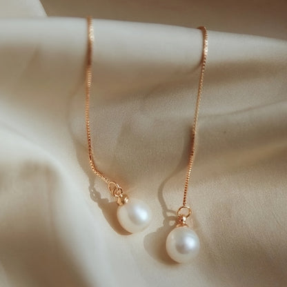 Ladies Elegant Simple Pendant Earrings, Synthetic Pearl June Birthstone, Copper Nickel Free Plating, French Earrings, Imitation Pearl Pendant, Wedding Party Jewelry, Carnival Accessories, All Season - 1 Pair
