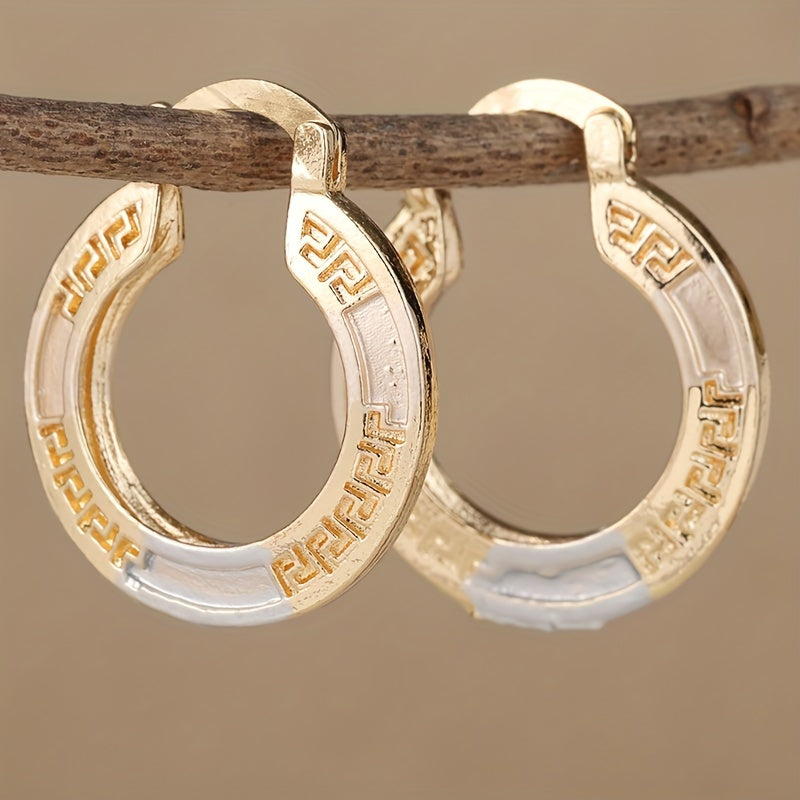 Women's Vintage Bohemian Gold-Toned Rainbow Stone Ring Earrings - Ideal for Daily Wear and Gift Gifts