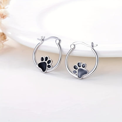 Exquisite black pet claw design earrings, cute minimalist style, copper silver plated jewelry, exquisite female gifts