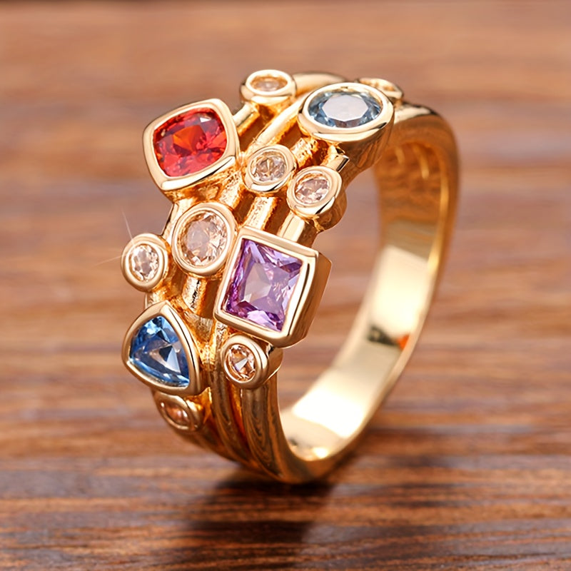 A beautiful ring set with sparkling gems symbolizes beauty and speciality, making a perfect anniversary/birthday gift for your loved one