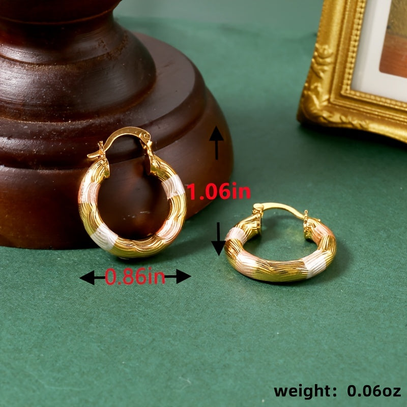 Leverback loop earrings, chunky O-shaped earrings, suitable for casual and formal wear